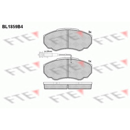 Фото Комплект тормозных колодок, дисковый тормоз FTE BL1859B4