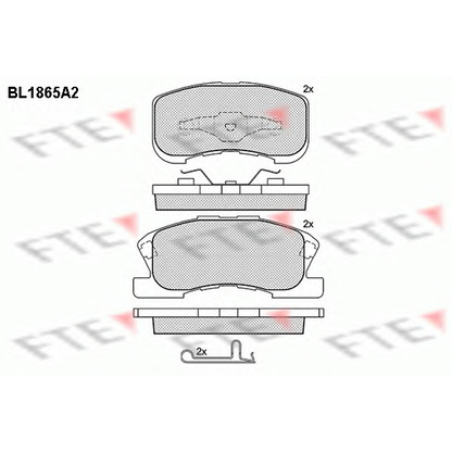 Фото Комплект тормозных колодок, дисковый тормоз FTE BL1865A2