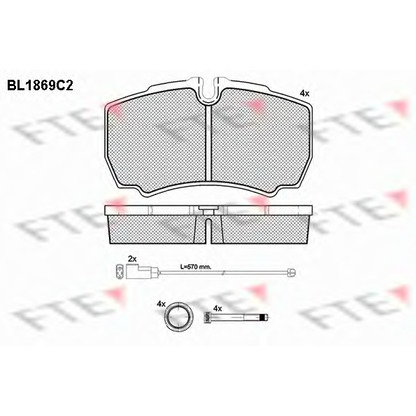 Foto Kit pastiglie freno, Freno a disco FTE BL1869C2