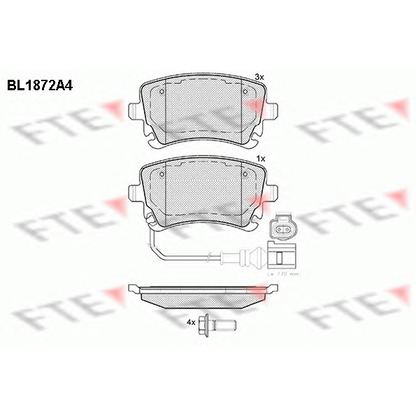 Фото Комплект тормозных колодок, дисковый тормоз FTE BL1872A4