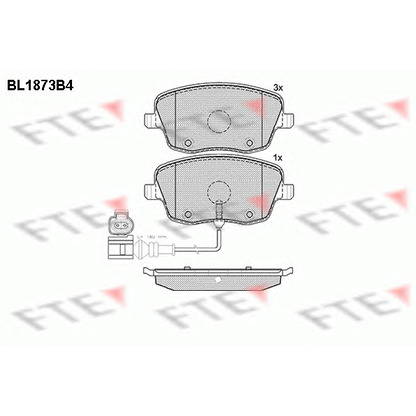 Photo Kit de plaquettes de frein, frein à disque FTE BL1873B4