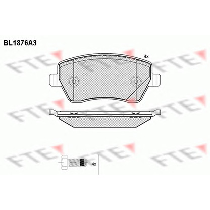 Photo Kit de plaquettes de frein, frein à disque FTE BL1876A3
