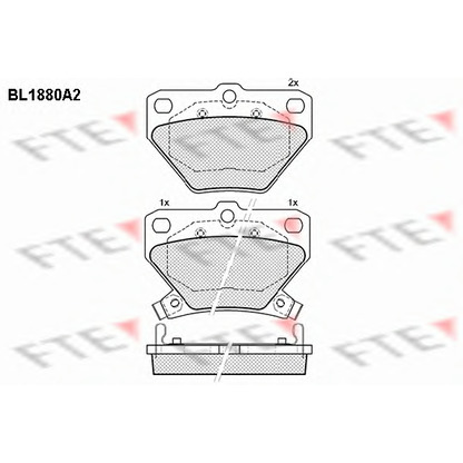Фото Комплект тормозных колодок, дисковый тормоз FTE BL1880A2