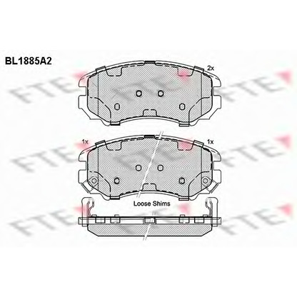 Foto Kit pastiglie freno, Freno a disco FTE BL1885A2