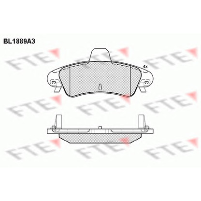 Foto Bremsbelagsatz, Scheibenbremse FTE BL1889A3