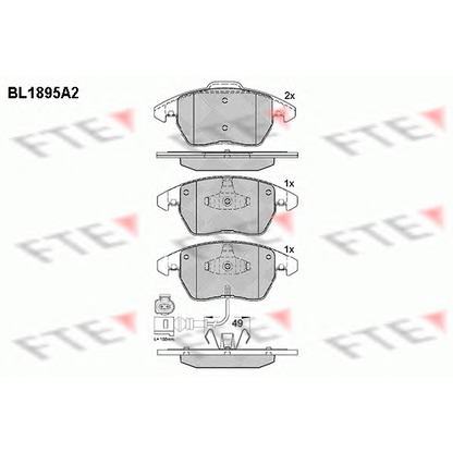 Photo Kit de plaquettes de frein, frein à disque FTE BL1895A2