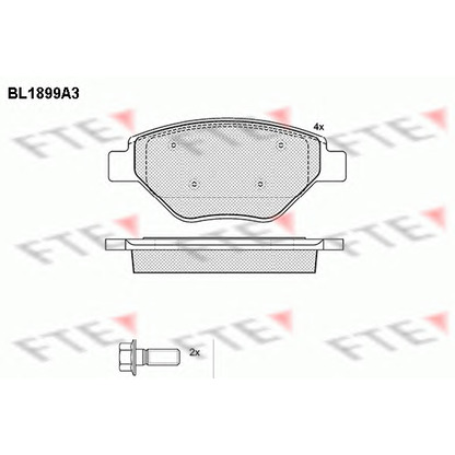 Zdjęcie Zestaw klocków hamulcowych, hamulce tarczowe FTE BL1899A3
