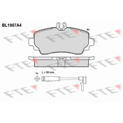 Фото Комплект тормозных колодок, дисковый тормоз FTE BL1907A4