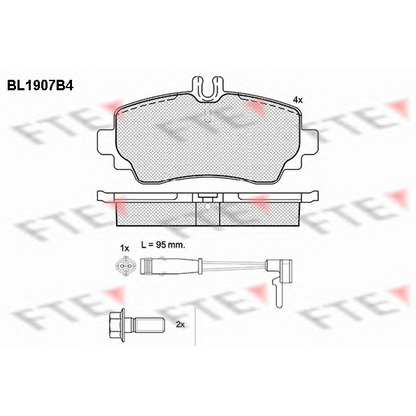 Photo Kit de plaquettes de frein, frein à disque FTE BL1907B4