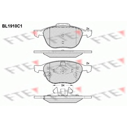 Photo Kit de plaquettes de frein, frein à disque FTE BL1910C1
