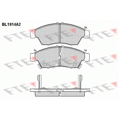 Фото Комплект тормозных колодок, дисковый тормоз FTE BL1914A2