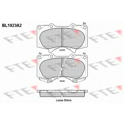 Foto Kit pastiglie freno, Freno a disco FTE BL1923A2