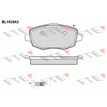 Photo Kit de plaquettes de frein, frein à disque FTE BL1928A3