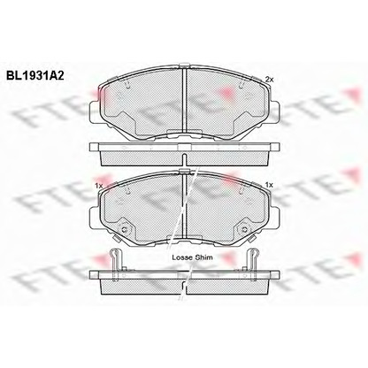 Photo Kit de plaquettes de frein, frein à disque FTE BL1931A2