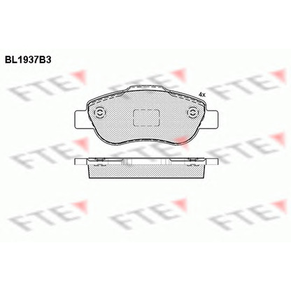 Photo Kit de plaquettes de frein, frein à disque FTE BL1937B3