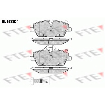 Фото Комплект тормозных колодок, дисковый тормоз FTE BL1938D4