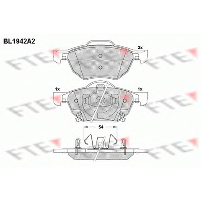 Photo Kit de plaquettes de frein, frein à disque FTE BL1942A2