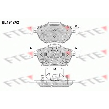 Photo Brake Pad Set, disc brake FTE BL1942A2