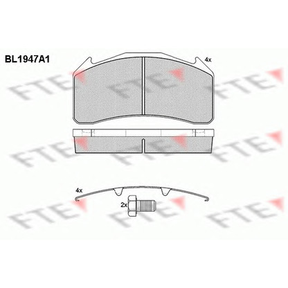 Фото Комплект тормозных колодок, дисковый тормоз FTE BL1947A1
