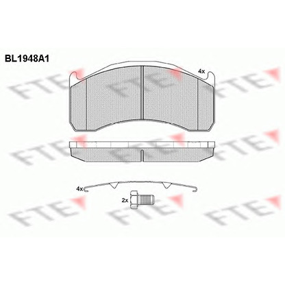 Photo Kit de plaquettes de frein, frein à disque FTE BL1948A1