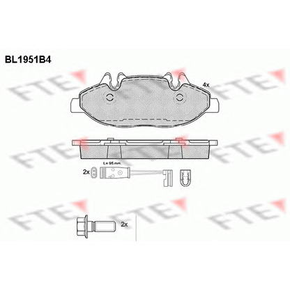 Foto Kit pastiglie freno, Freno a disco FTE BL1951B4