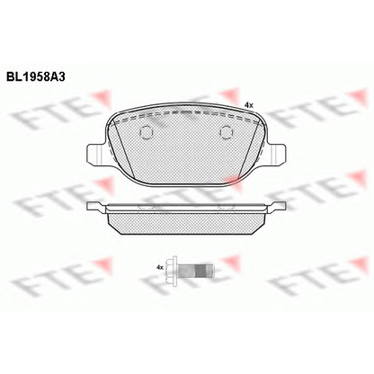 Photo Kit de plaquettes de frein, frein à disque FTE BL1958A3