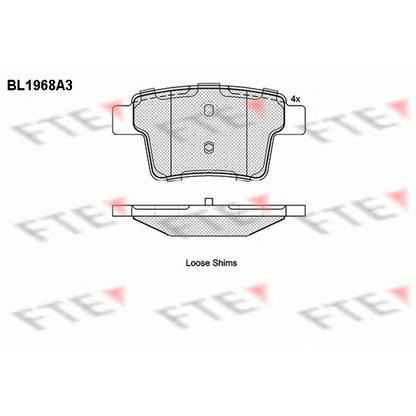 Photo Kit de plaquettes de frein, frein à disque FTE BL1968A3