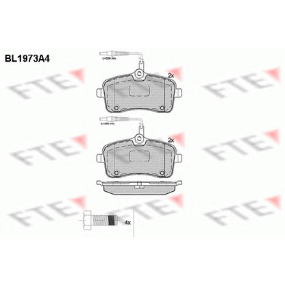 Фото Комплект тормозных колодок, дисковый тормоз FTE BL1973A4