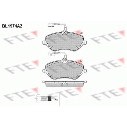 Photo Kit de plaquettes de frein, frein à disque FTE BL1974A2