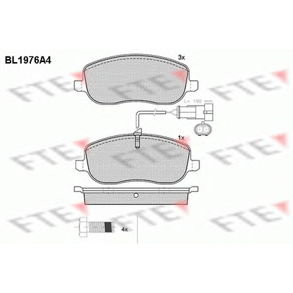Фото Комплект тормозных колодок, дисковый тормоз FTE BL1976A4