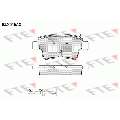 Фото Комплект тормозных колодок, дисковый тормоз FTE BL2015A3