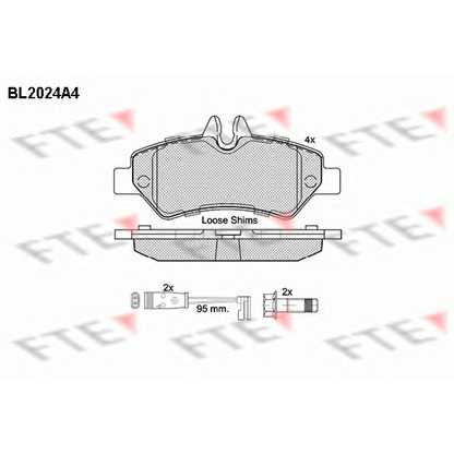 Foto Kit pastiglie freno, Freno a disco FTE BL2024A4