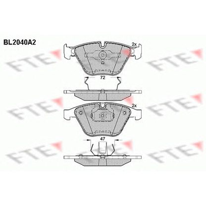 Zdjęcie Zestaw klocków hamulcowych, hamulce tarczowe FTE BL2040A2