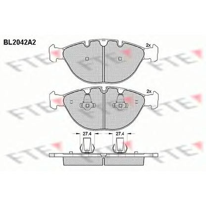 Foto Kit pastiglie freno, Freno a disco FTE BL2042A2