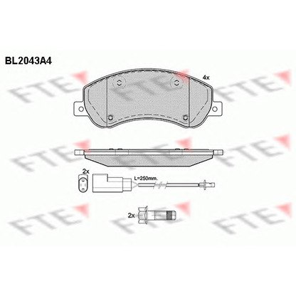Photo Brake Pad Set, disc brake FTE BL2043A4