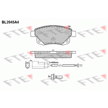 Photo Kit de plaquettes de frein, frein à disque FTE BL2045A4