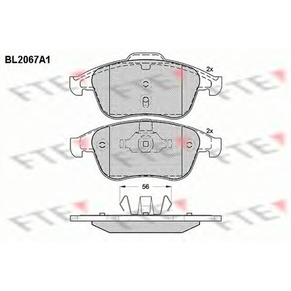 Foto Kit pastiglie freno, Freno a disco FTE BL2067A1