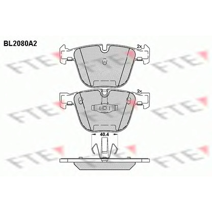 Photo Kit de plaquettes de frein, frein à disque FTE BL2080A2