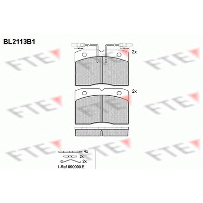 Photo Brake Pad Set, disc brake FTE BL2113B1