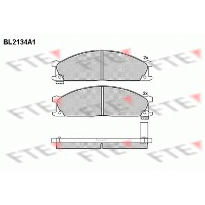 Фото Комплект тормозных колодок, дисковый тормоз FTE BL2134A1