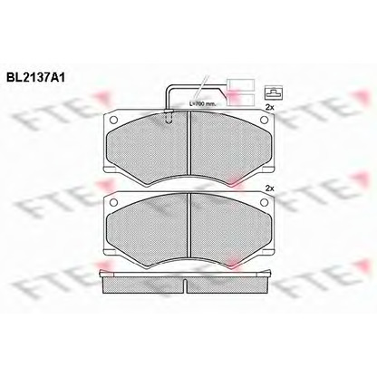 Photo Kit de plaquettes de frein, frein à disque FTE BL2137A1