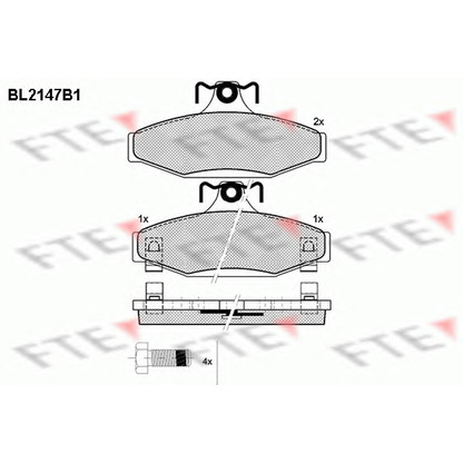 Фото Комплект тормозных колодок, дисковый тормоз FTE BL2147B1