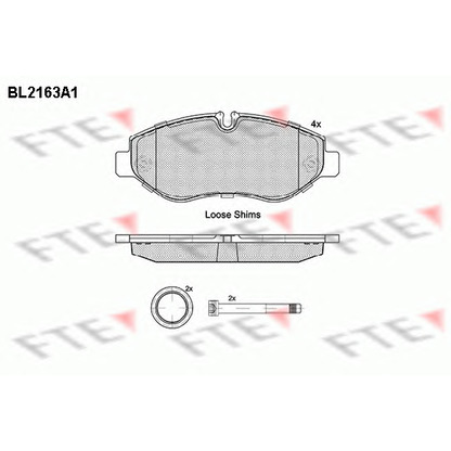 Фото Комплект тормозных колодок, дисковый тормоз FTE BL2163A1