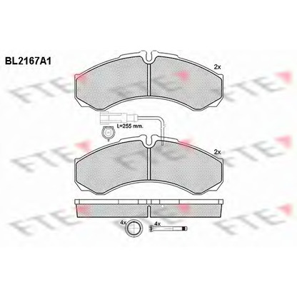 Фото Комплект тормозных колодок, дисковый тормоз FTE BL2167A1