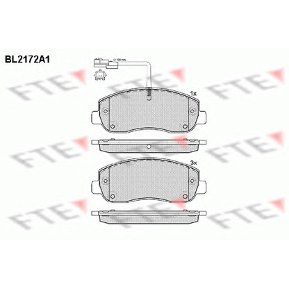 Photo Kit de plaquettes de frein, frein à disque FTE BL2172A1