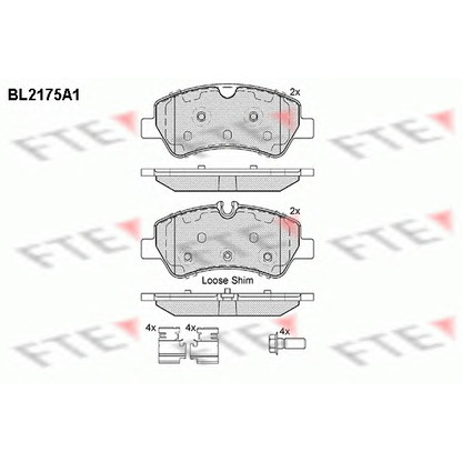 Фото Комплект тормозных колодок, дисковый тормоз FTE BL2175A1