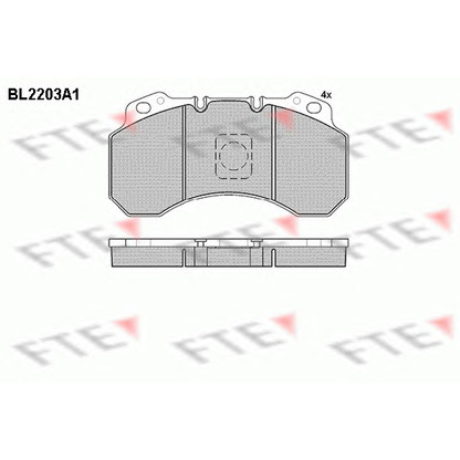 Фото Комплект тормозных колодок, дисковый тормоз FTE BL2203A1
