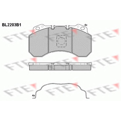 Photo Kit de plaquettes de frein, frein à disque FTE BL2203B1