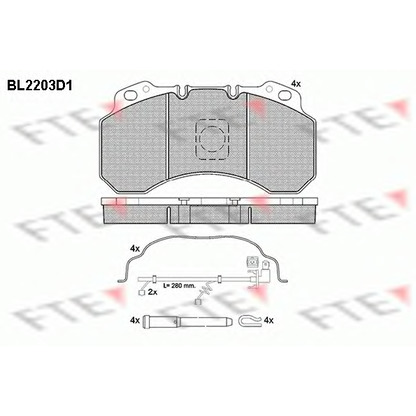 Photo Kit de plaquettes de frein, frein à disque FTE BL2203D1
