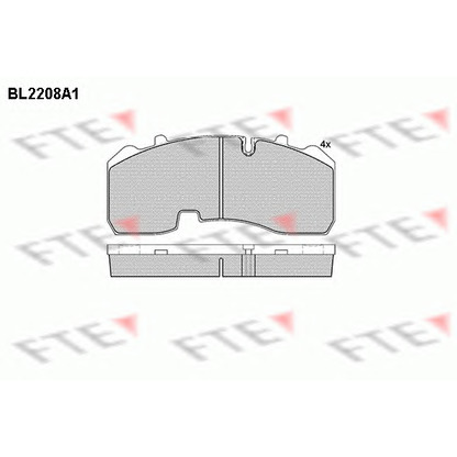 Фото Комплект тормозных колодок, дисковый тормоз FTE BL2208A1